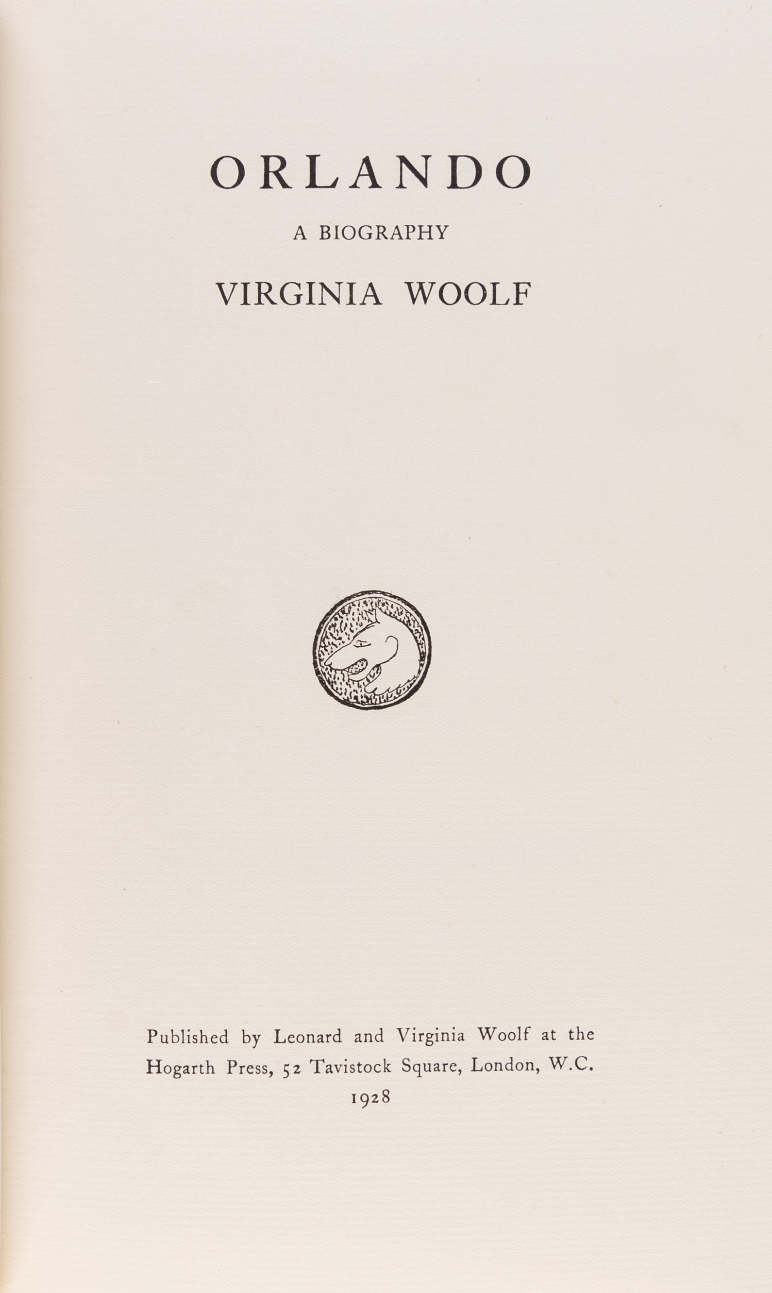 Orlando. A Biography. - WOOLF Virginia