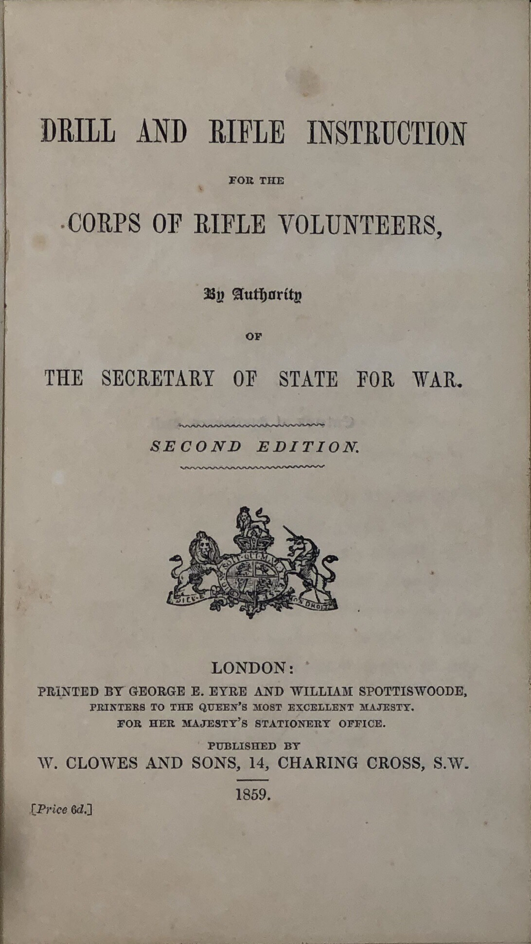 Drill and Rifle Instruction 1860 UK Corps of Rifle Volunteers 