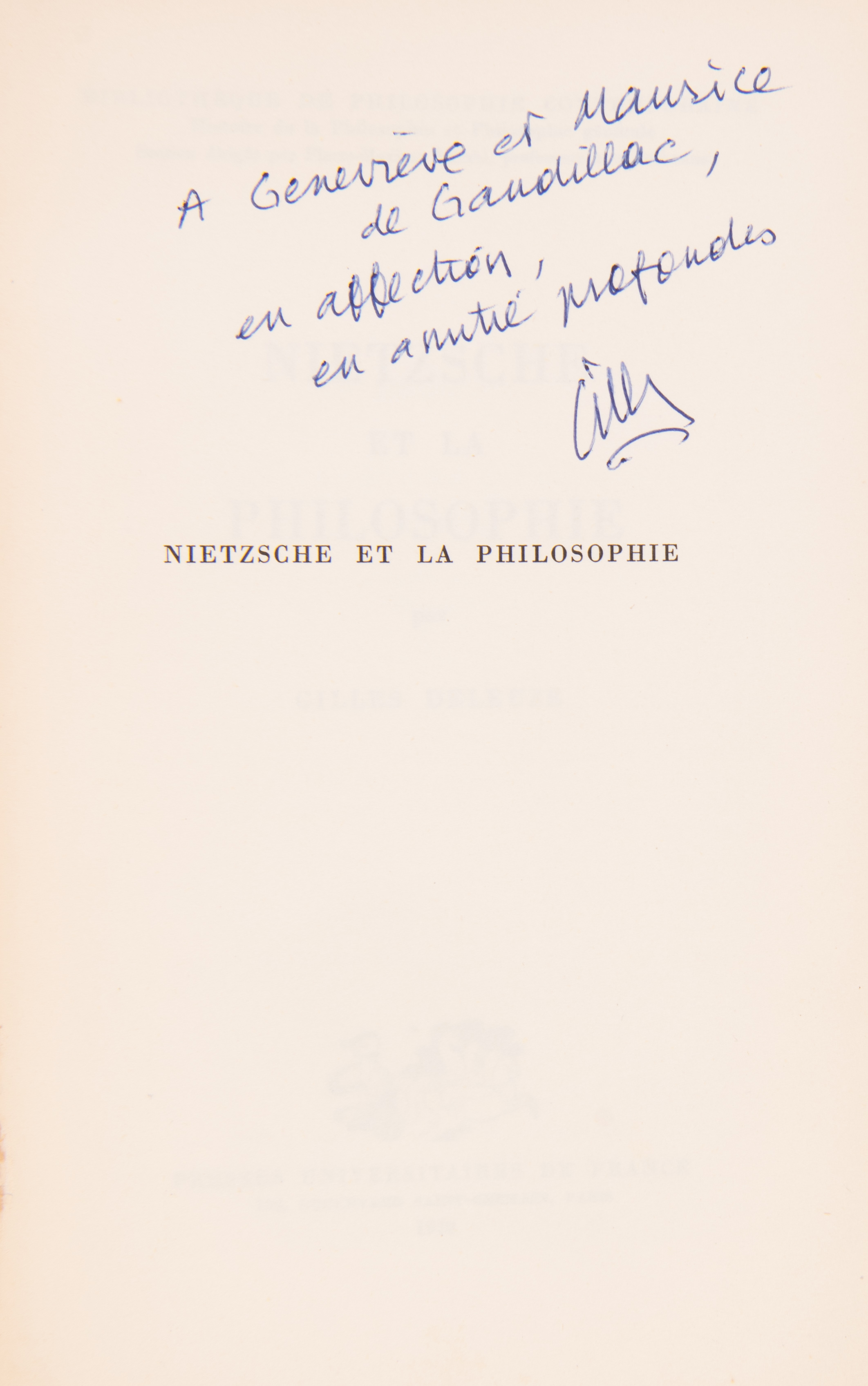 Nietzsche Et La Philosophie. - DELEUZE Gilles