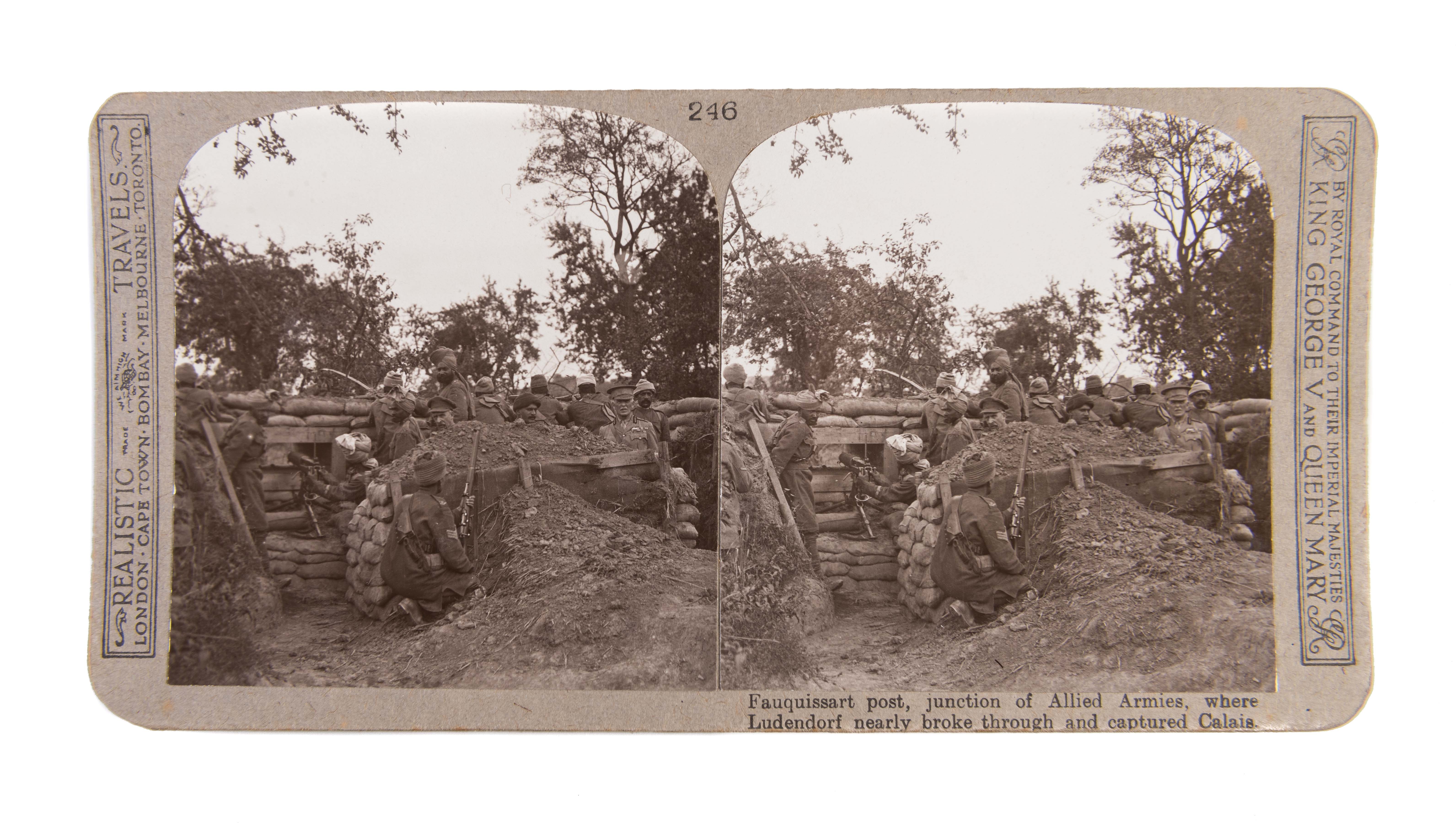 o WW1 Stereoscopic Card Stereoview Realistic Travels World War One 1914 to 1918 